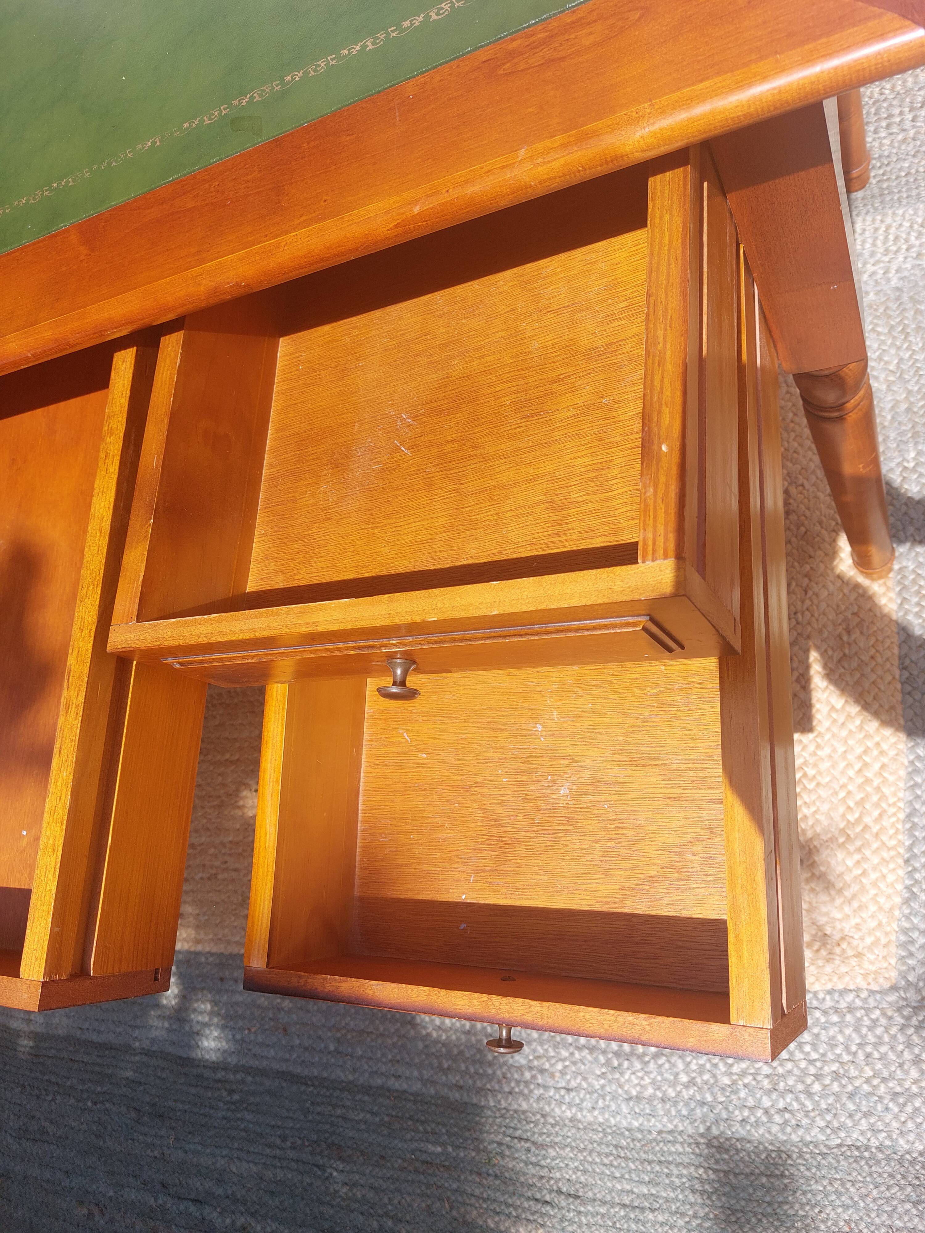 Green leather top desk