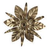 Gold metal flower wall light