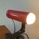Vintage red metal clip lamp
