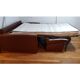 Art Deco leather convertible sofa