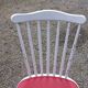 Set of 4 Scandinavian style chairs from the 50s in white lacquered wood and red skaï patties