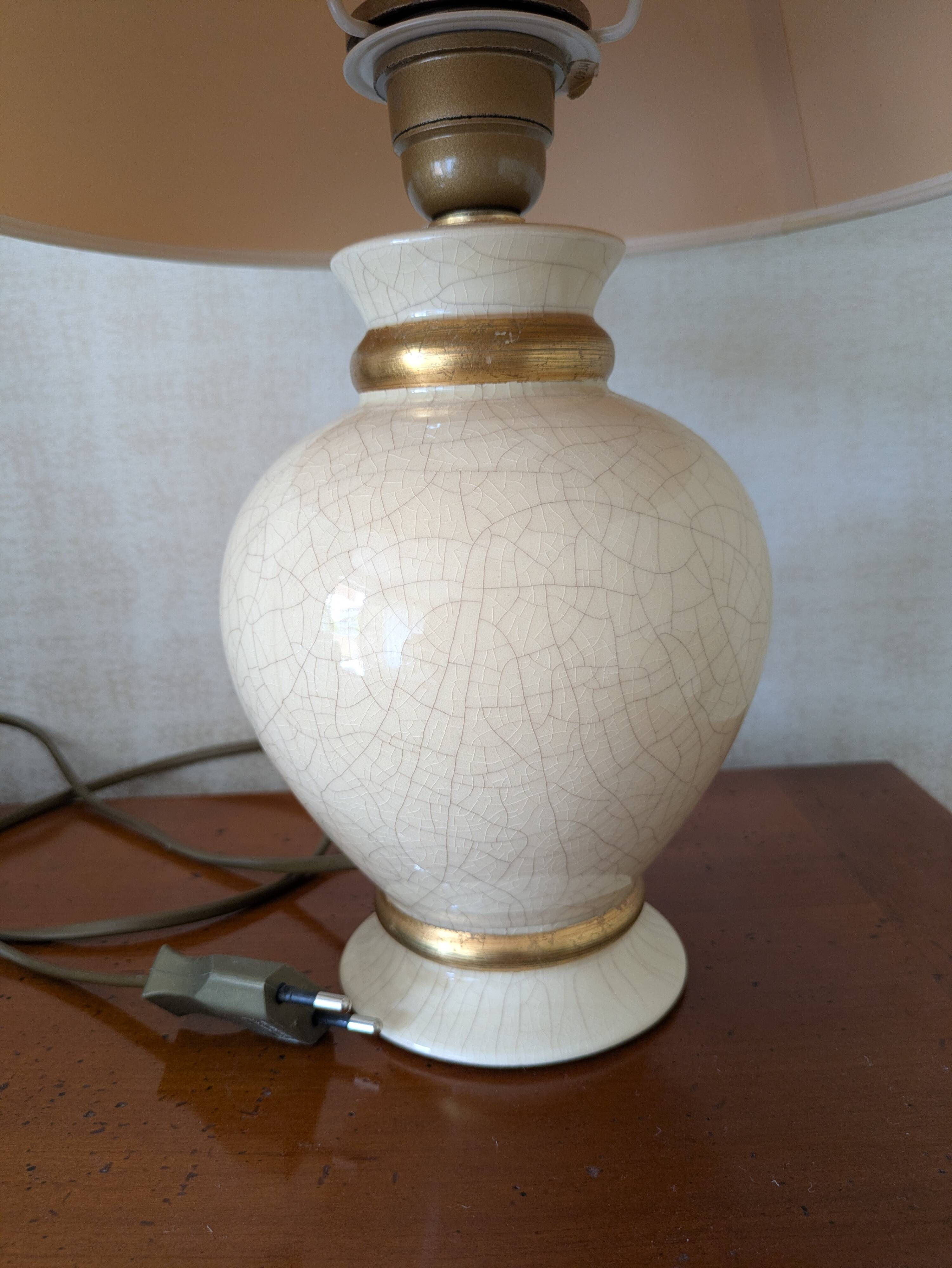 Set of 2 Crackled Ceramic Table Lamps with Gilding – Maison Le Dauphin