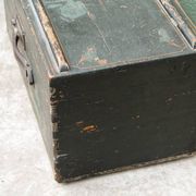 Old wooden travel trunk