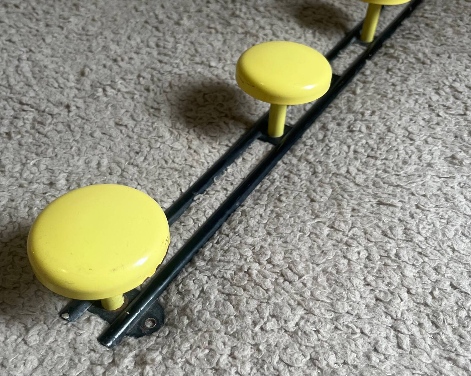 Wall coat rack with 4 metal hooks from the 70s/80s