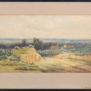 Aquarelle 'Paysage rural' par James Edward Grace