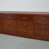 Grand buffet/armoire de magasin Art déco vintage en chêne hollandais, années 1930