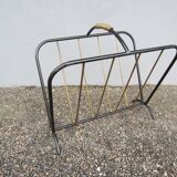 Steel and brass magazine rack