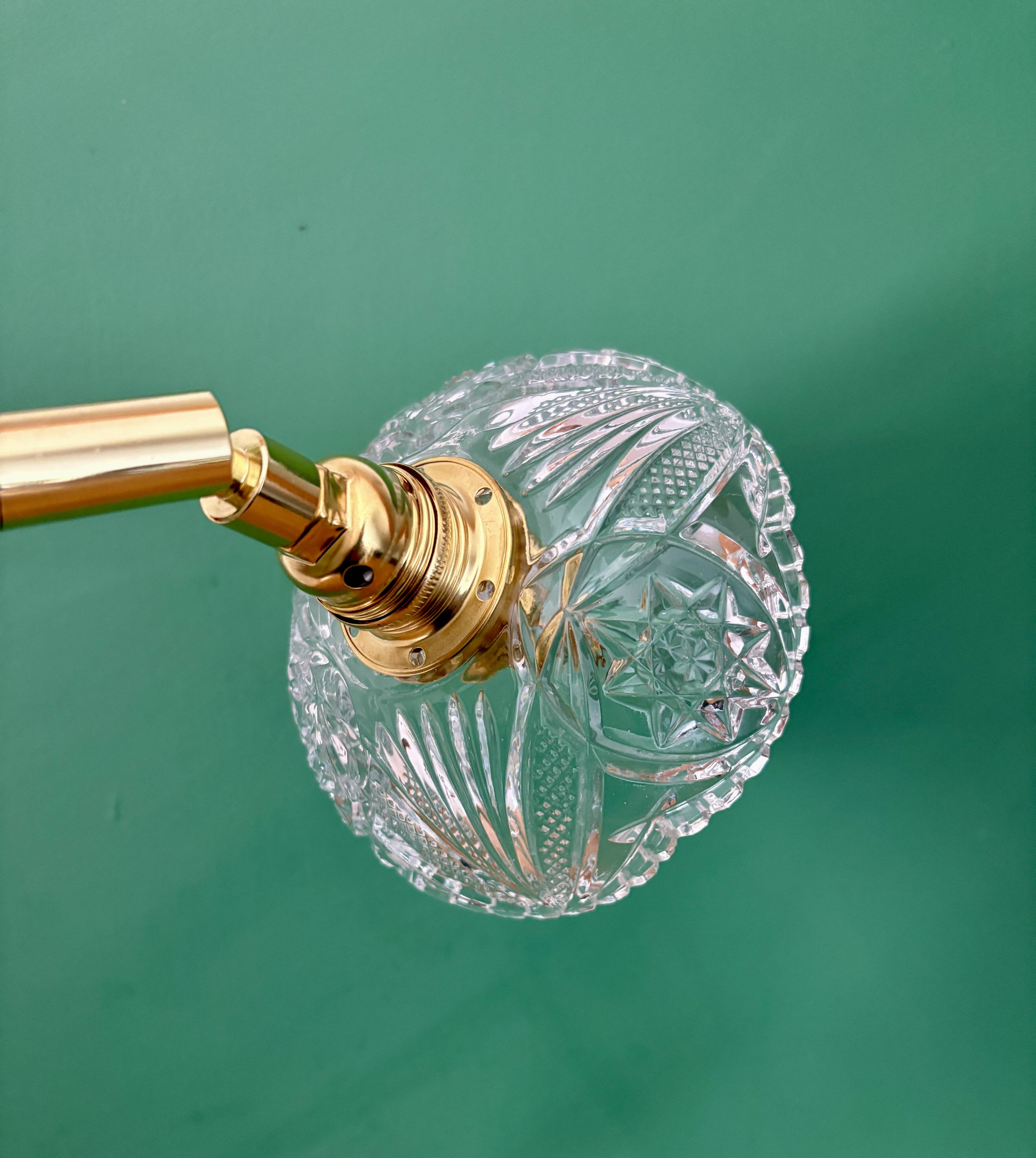 Vintage glass cut lampshade - tableware collection -