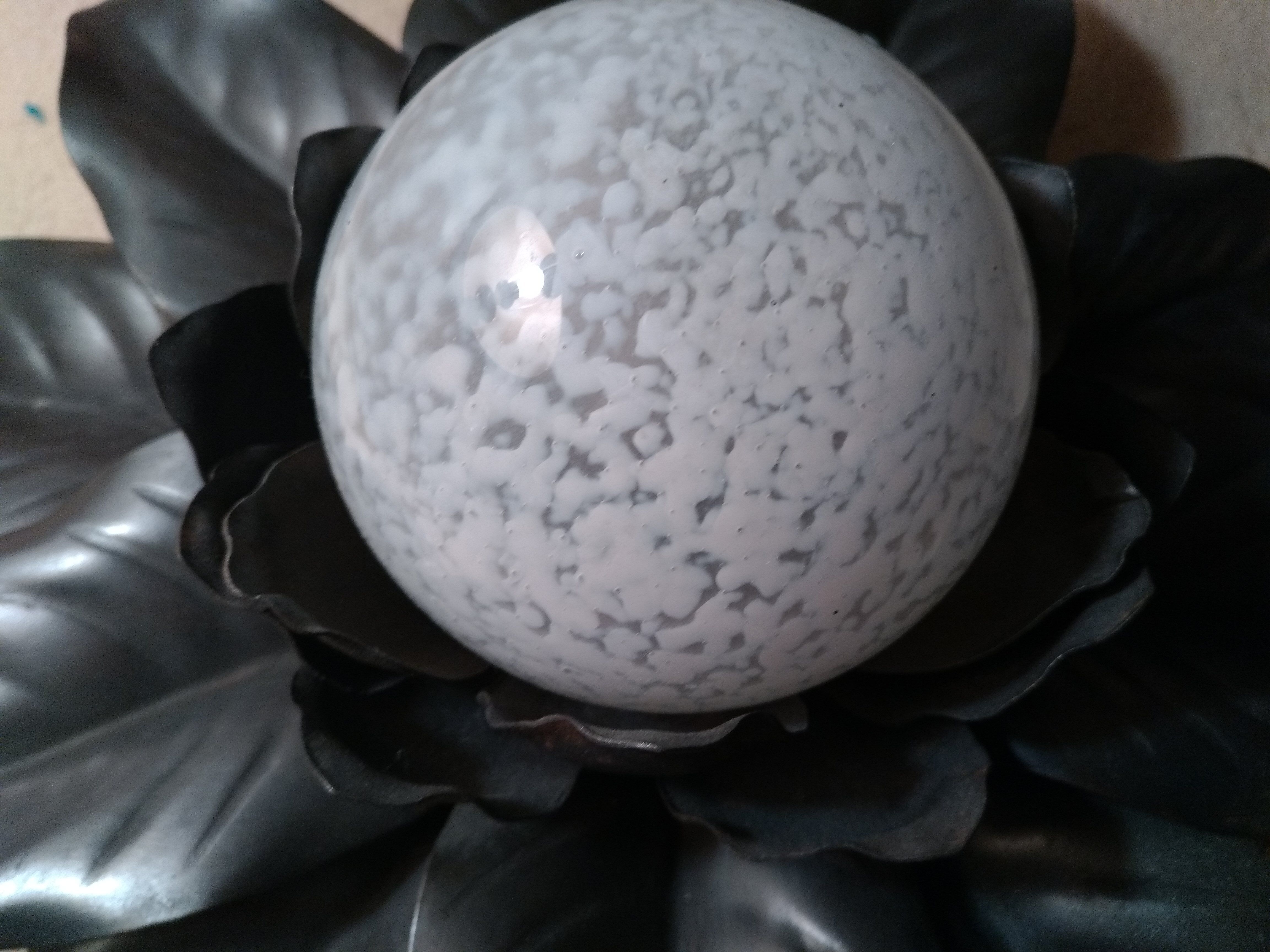 Vintage flower lamp globe in spotted glass