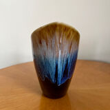 Alpho style flamed stoneware carafe signed vintage