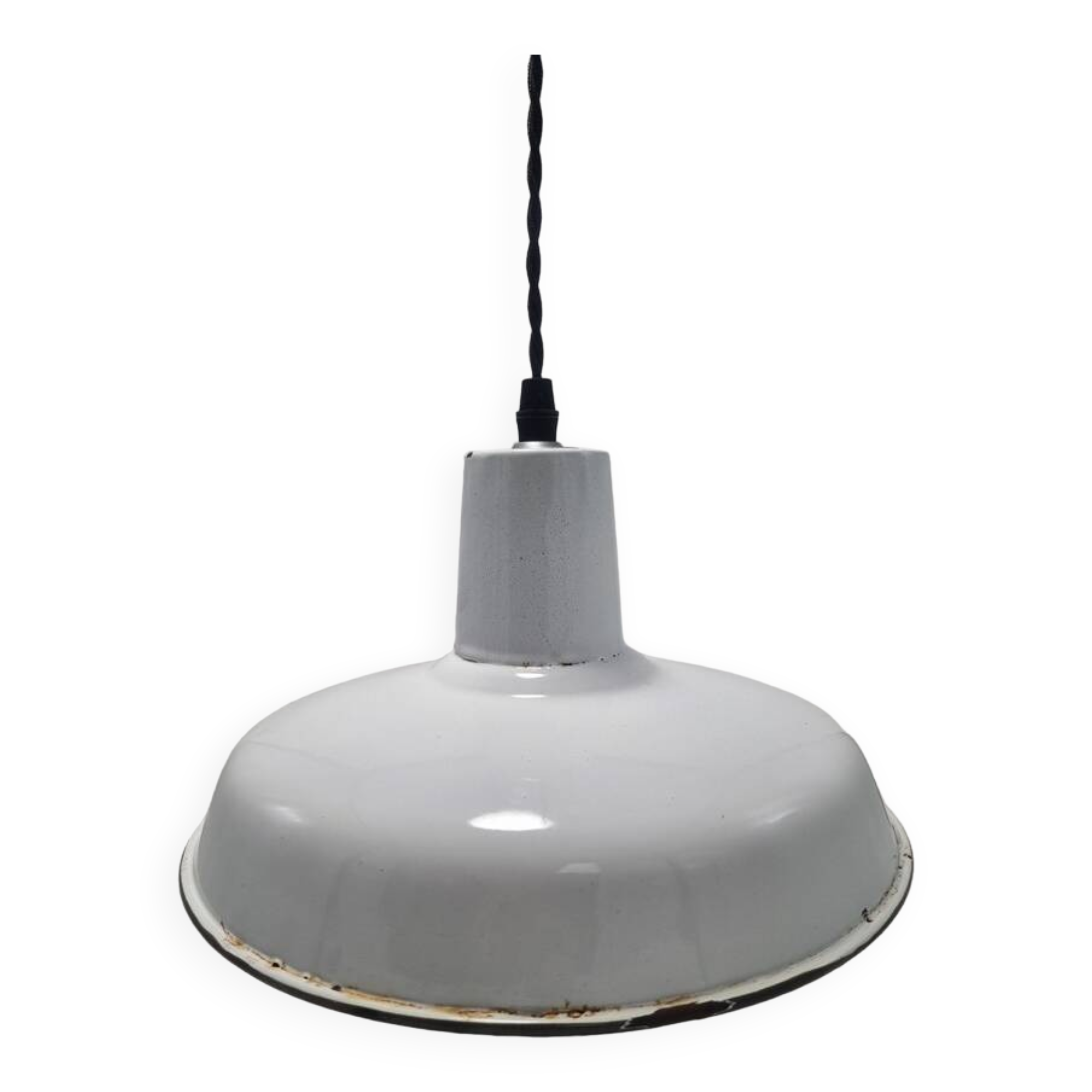 White enamelled sheet metal suspension