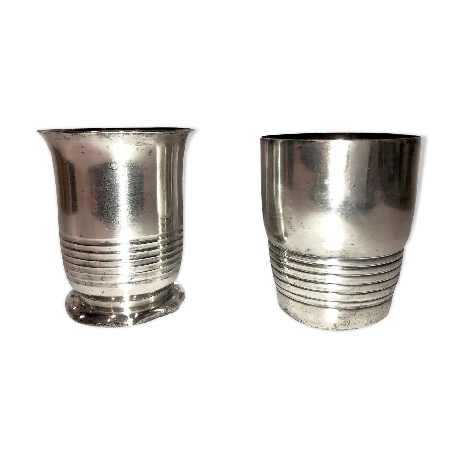 Art deco timbales in silver metal