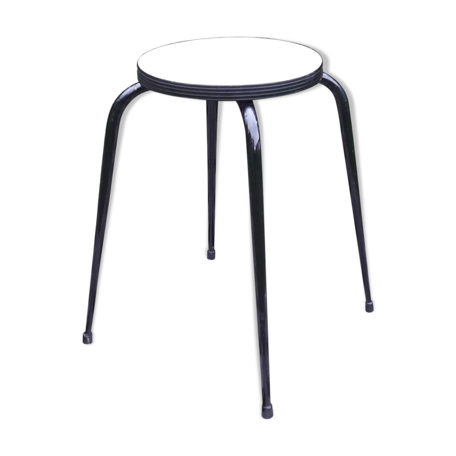 Formica round stool black and green