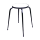 Formica round stool black and green