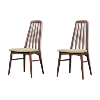 Danish Teak Model Eva Chairs by Niels Koefoed for Koefoeds Hornslet, 1960s, Set of 2