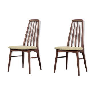2 chaises Eva modèle en teck danois par Niels Koefoed pour Koefoeds Hornslet, années 1960