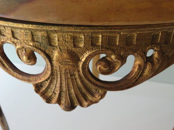 Table d'appoint en métal et marbre