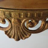 Metal and marble side table
