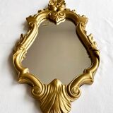 Baroque mirror in golden resin 26x49cm