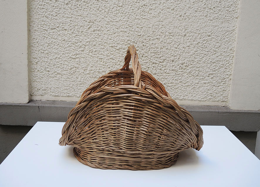 Old light wicker log basket