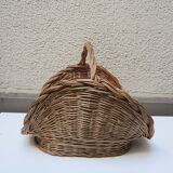 Old light wicker log basket