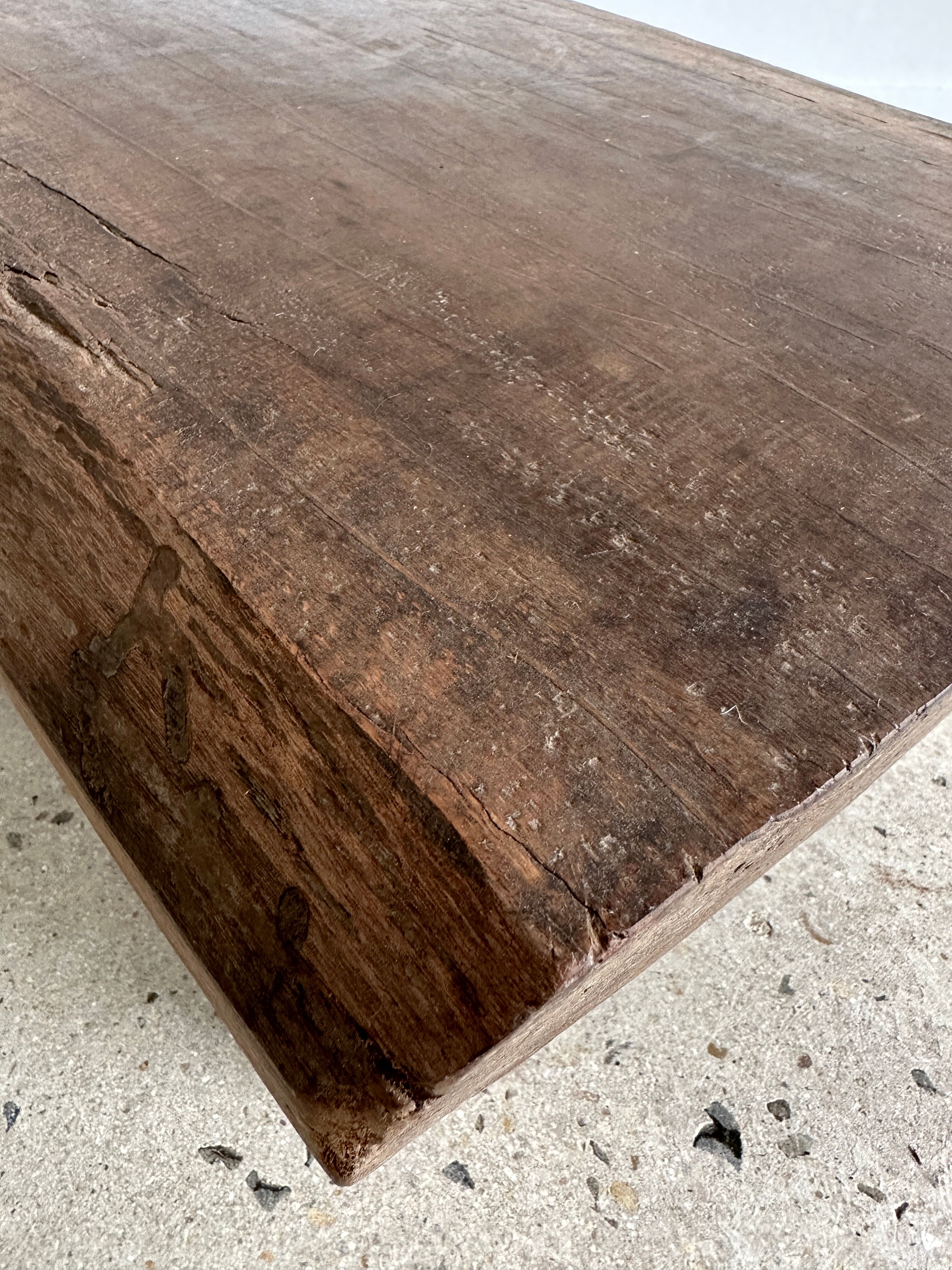 Asian solid wood quadripod brutalist coffee table H30 L81 l42