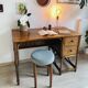 Vintage bamboo and wood rattan desk