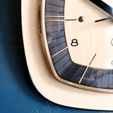 Vintage clock wall clock silent square "SMI Beige Black"