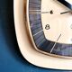 Vintage clock wall clock silent square "SMI Beige Black"