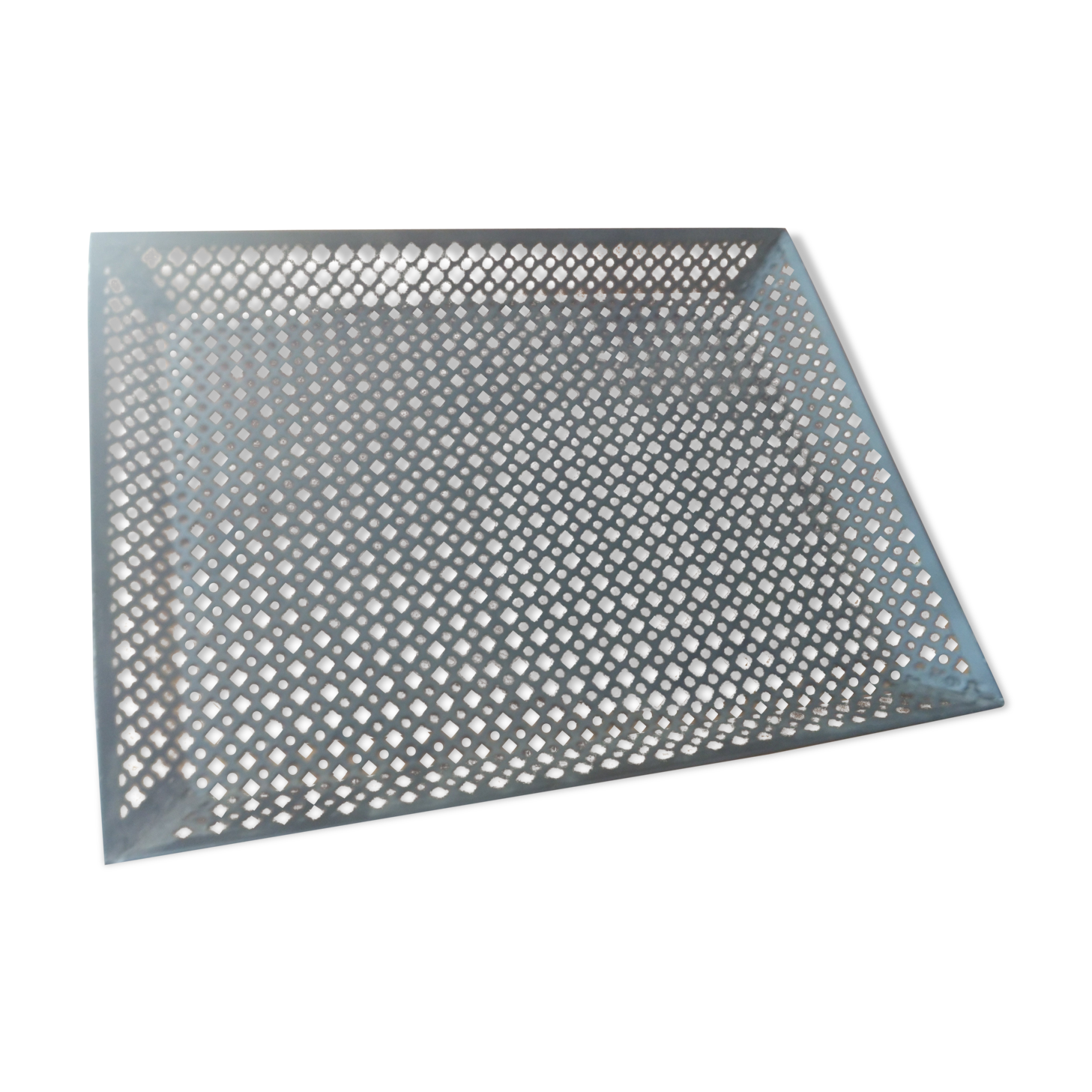 Perforated sheet metal tray, circa 1950