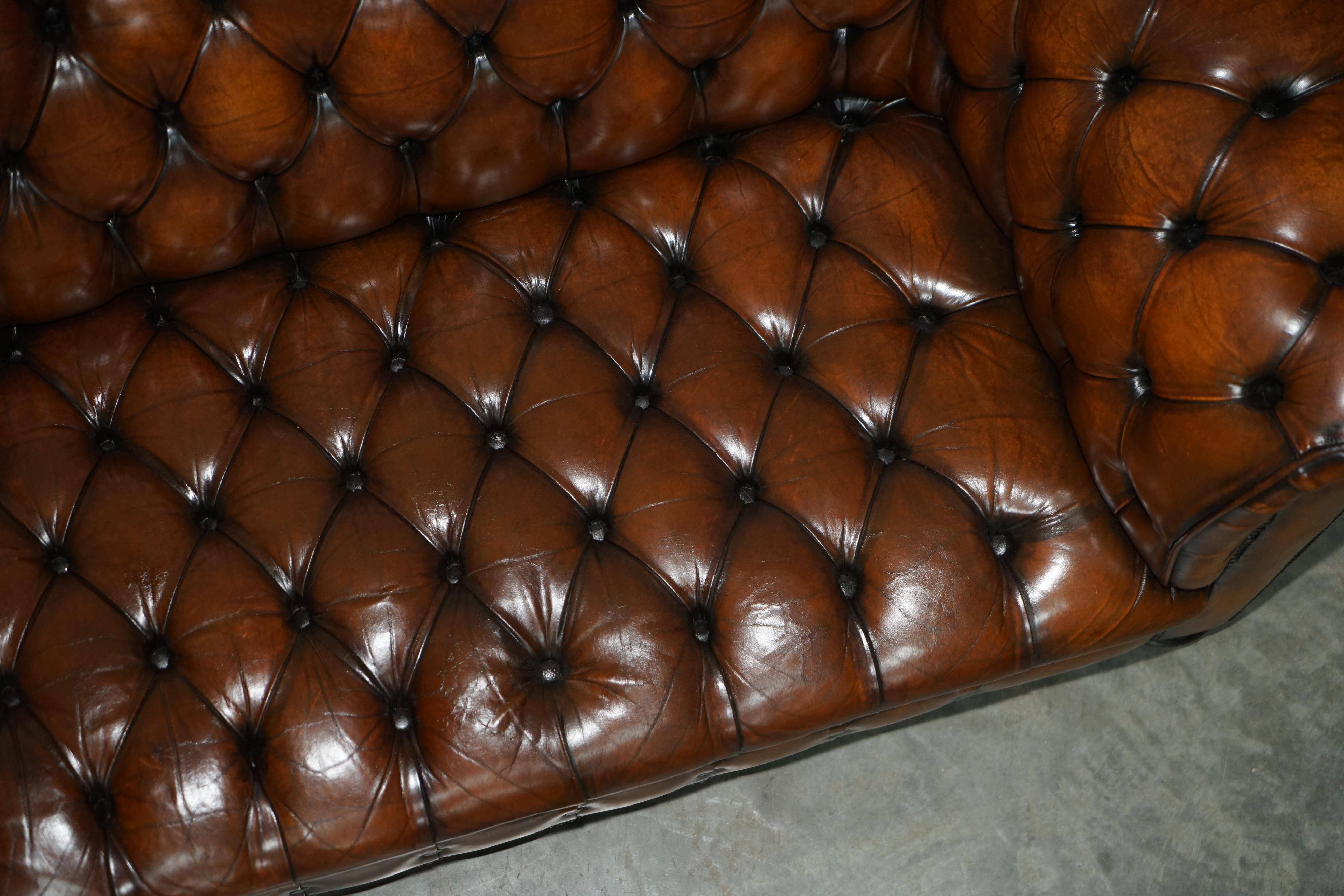 Chesterfield leather sofa, Art Deco style, fully restored.