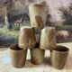 6 mugs in vintage stoneware