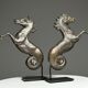 Hippocampes en bronze sur socle 1960
