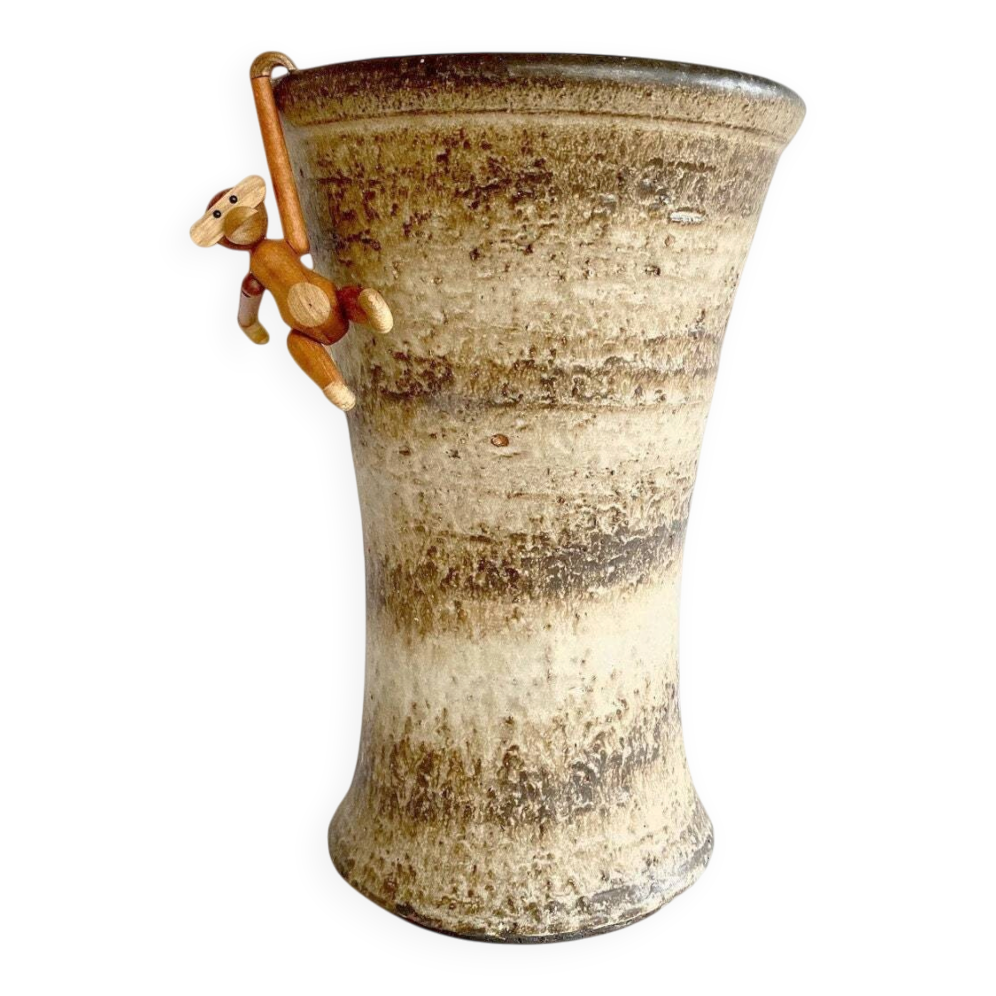 Large! Mid Century ceramic Vase, Brown, Vintage