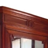 Bonnetière wardrobe in solid cherry wood Louis Philippe style with mirror