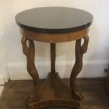 Empire Wood Marquetry Plateau Marble Decoration Swans