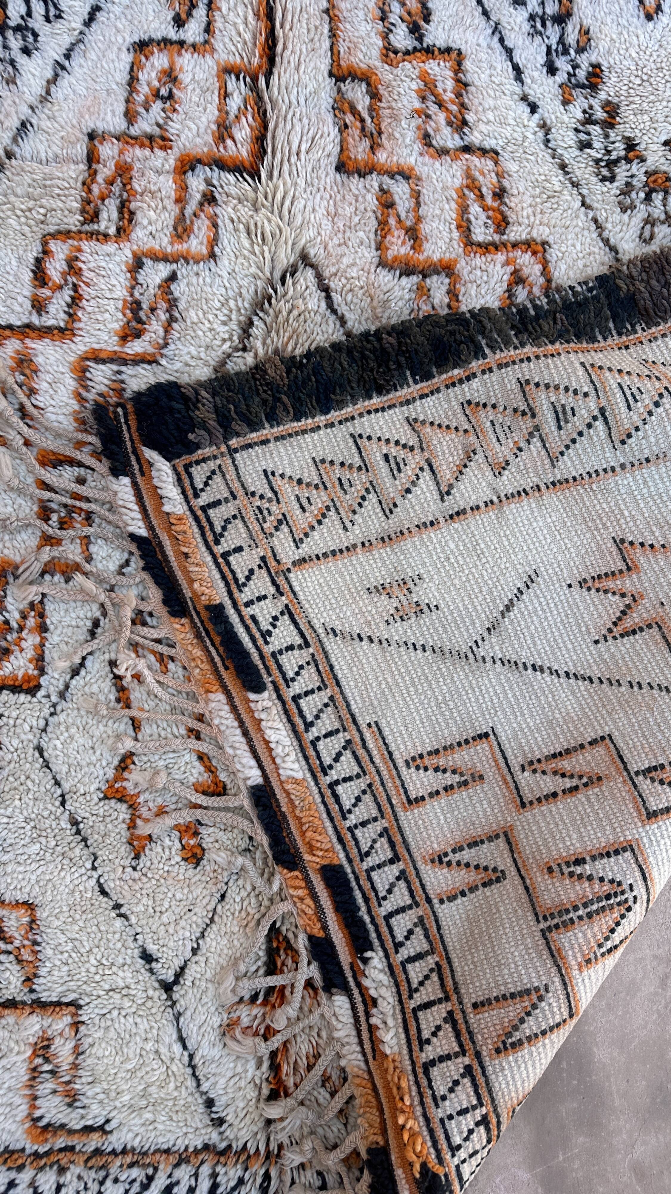 Beni Ourain Moroccan rug white - 190 x 338 cm