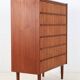 Restored Hanbjerg Møbelfabrik 'Tallboy' teak chest of drawers / Mid-century Danish modern design / 1960s