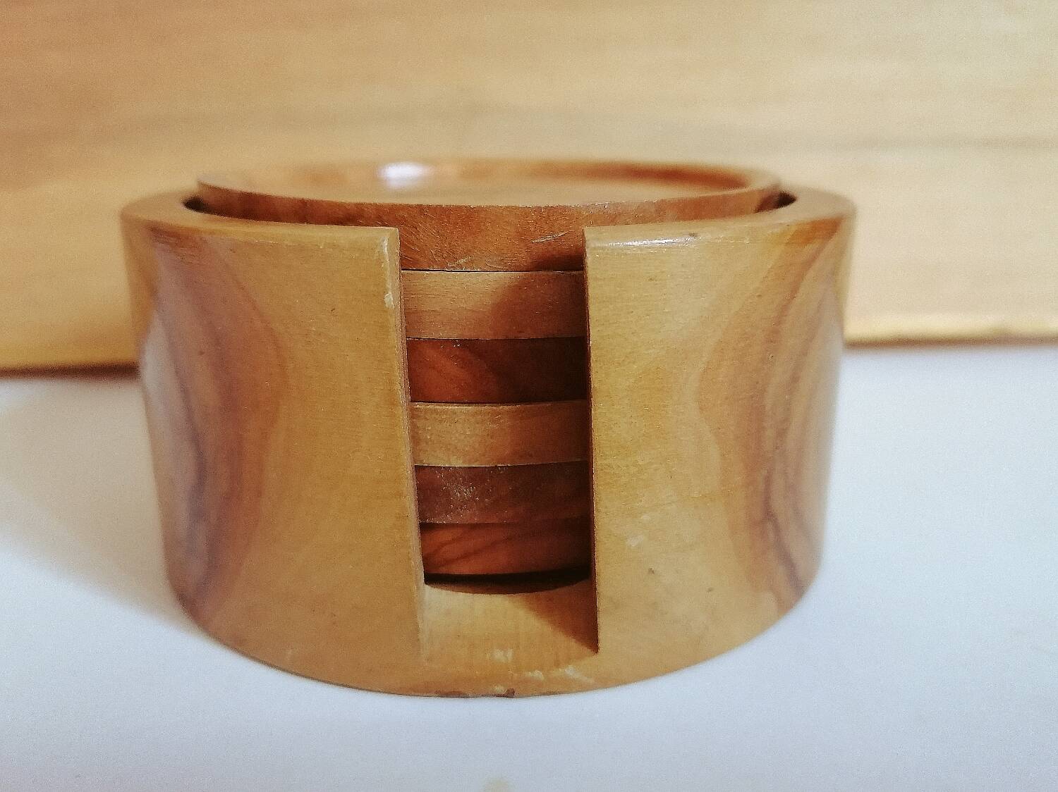 Olive wood coasters