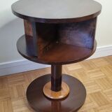 Solid wood pedestal table in Art Deco style
