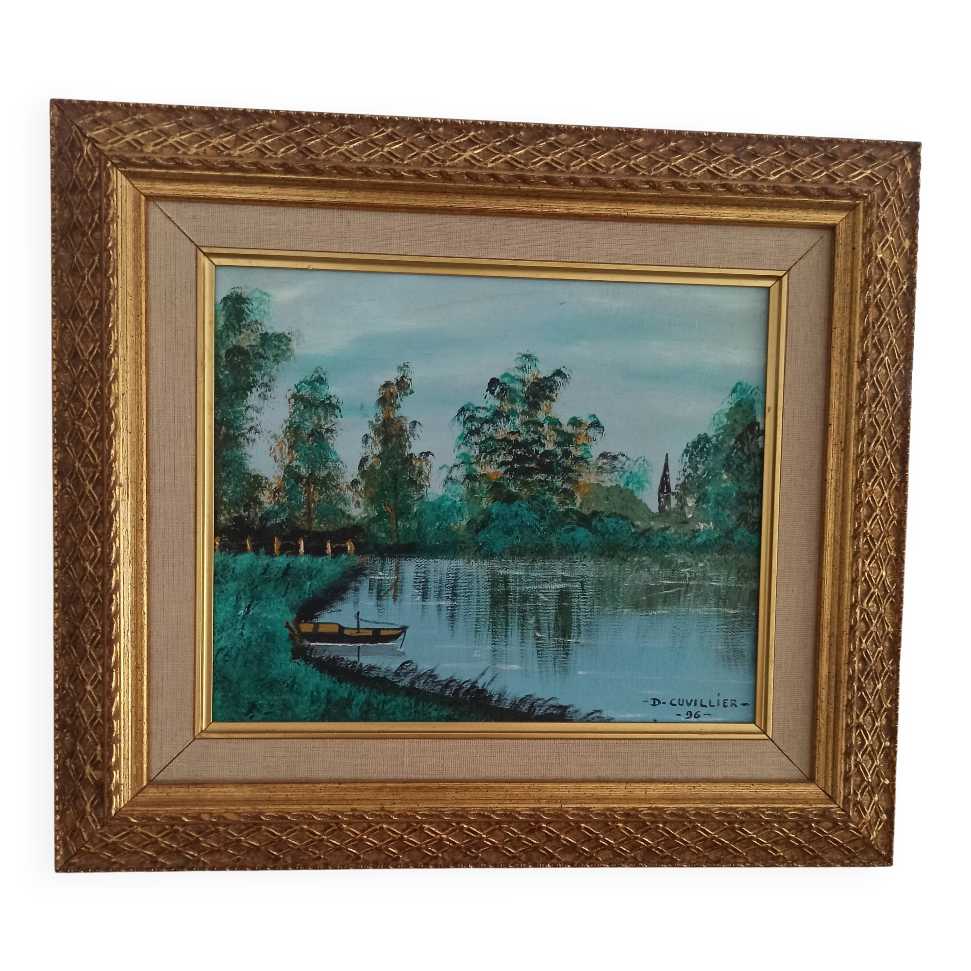 Oil painting with a beautiful quality frame.