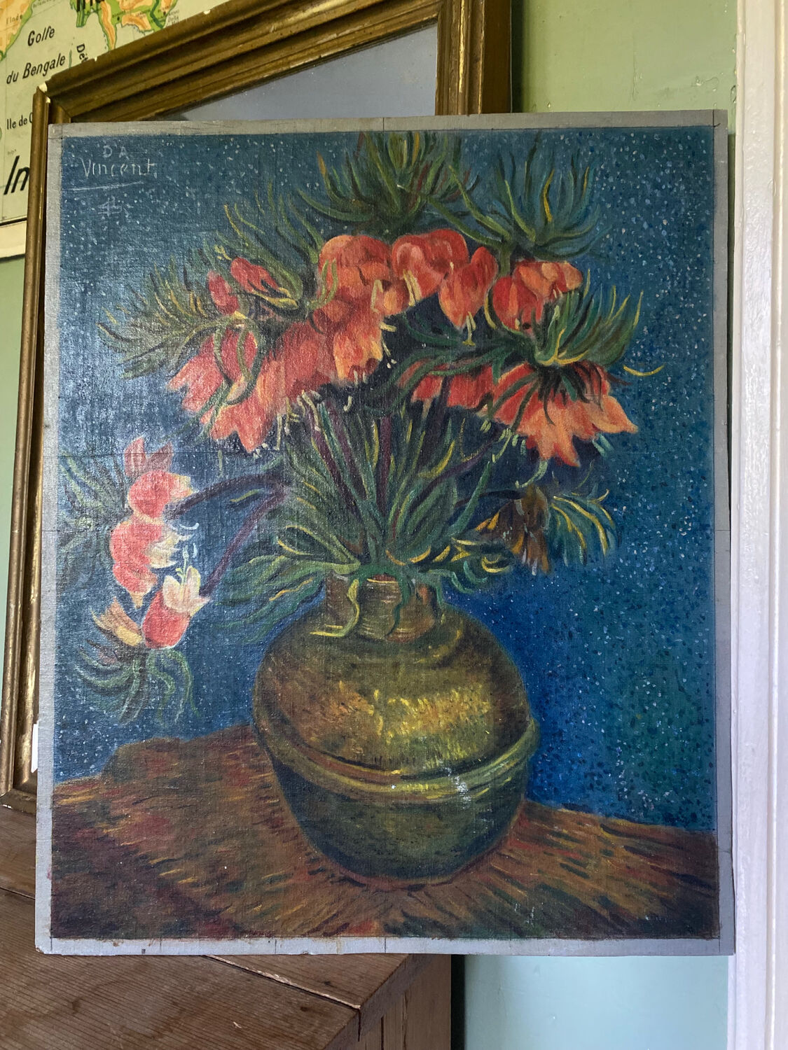 Vintage painting reproduction Fritillaries Van Gogh impressionist