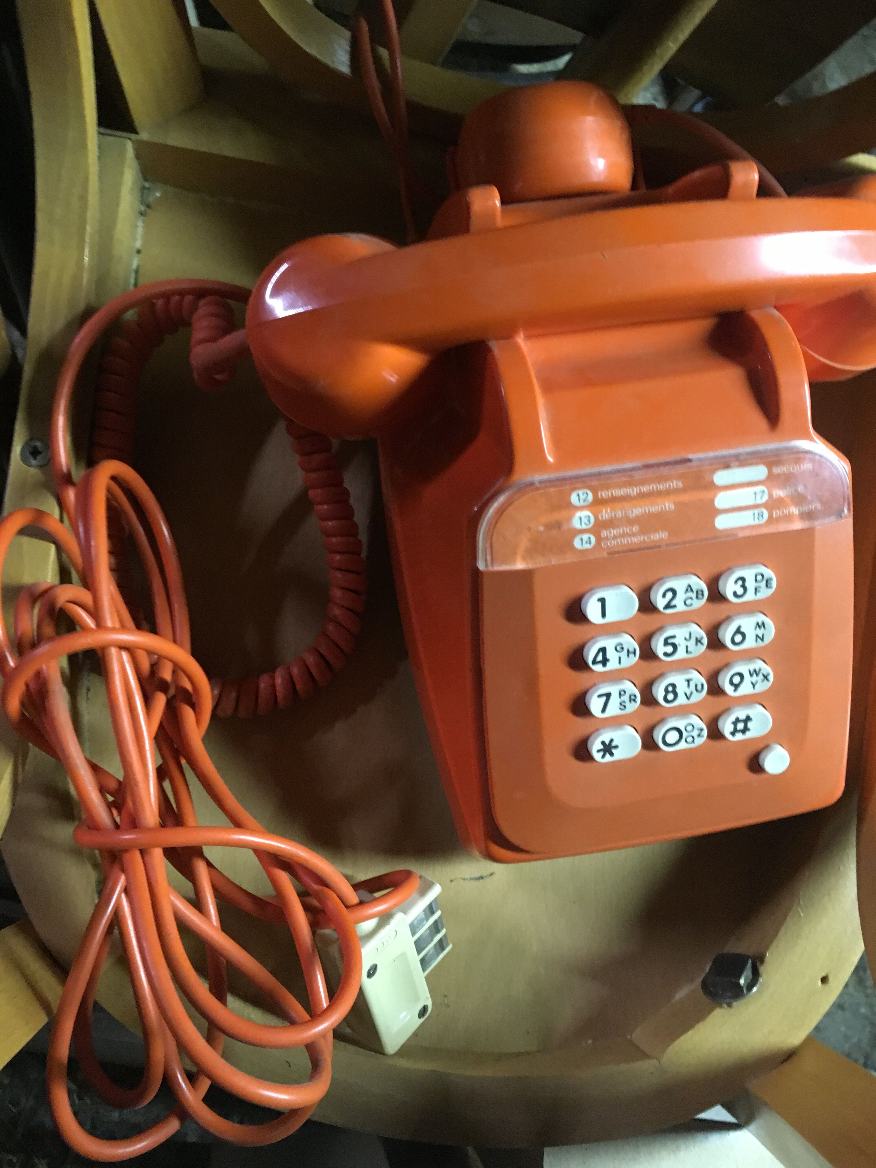 Orange vintage phone