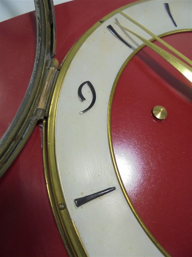 Vintage clock in red formica