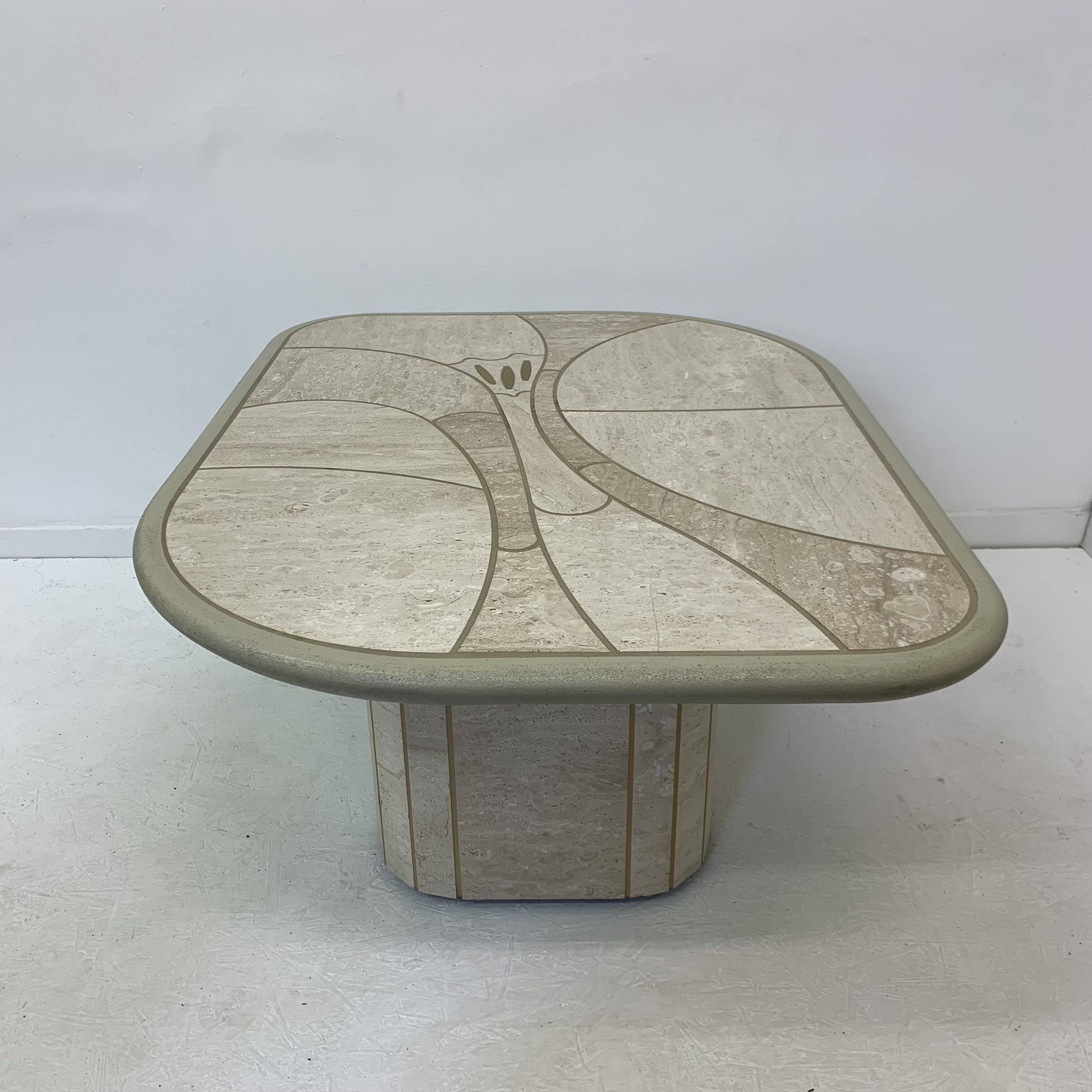 Mid-century design travertine coffee table, 1970’s