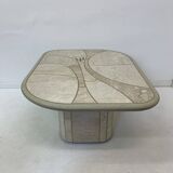 Table basse en travertin design milieu du siècle, années 1970