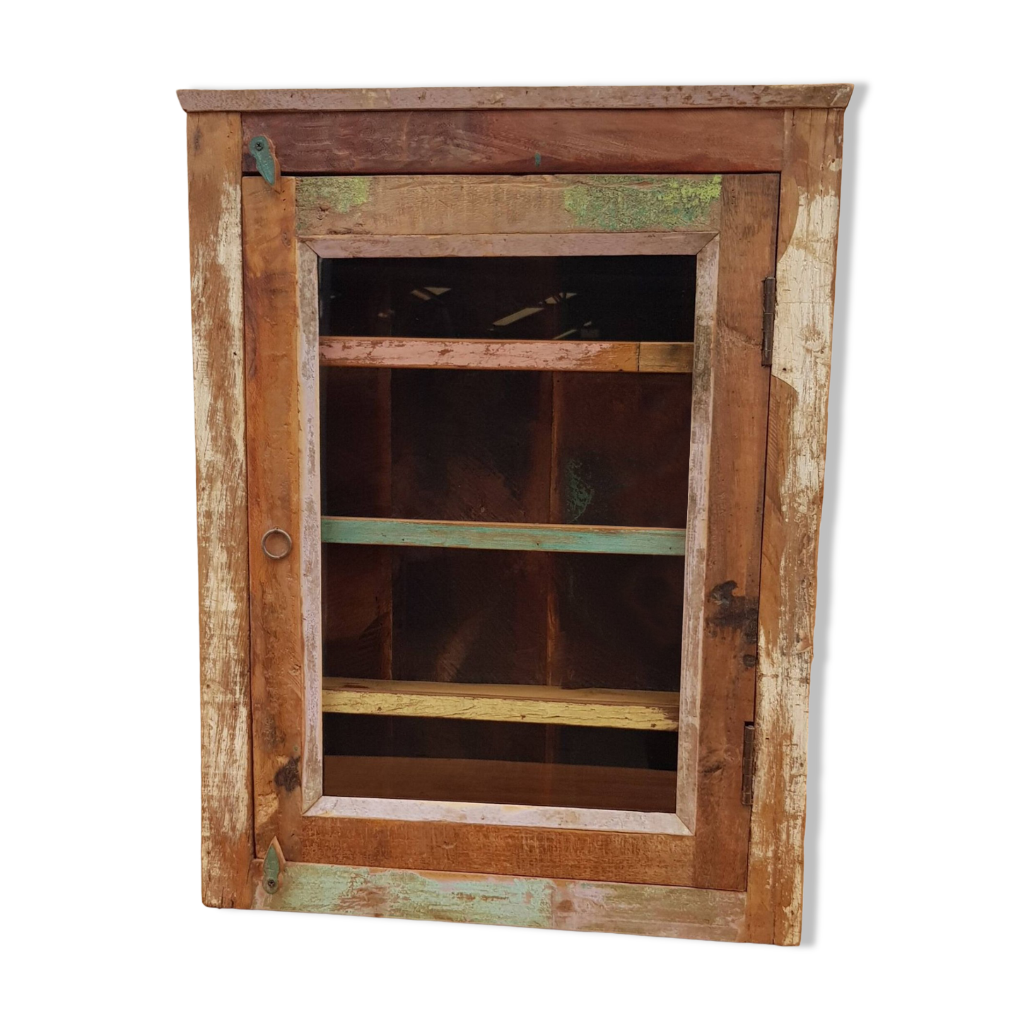 Polychrome teak display case