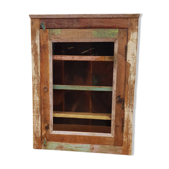 Polychrome teak display case