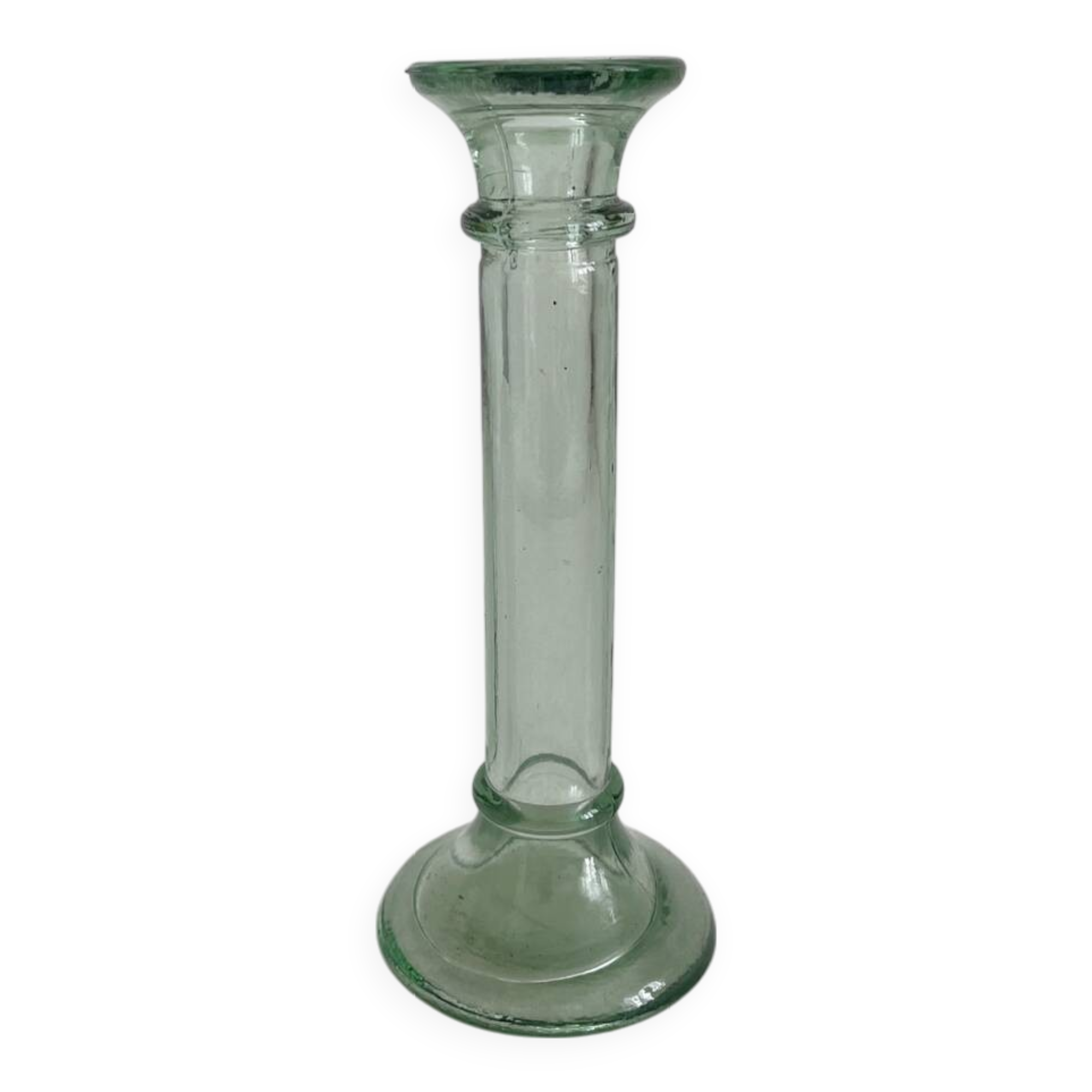 Vintage Molded Glass Straight Candle Holder