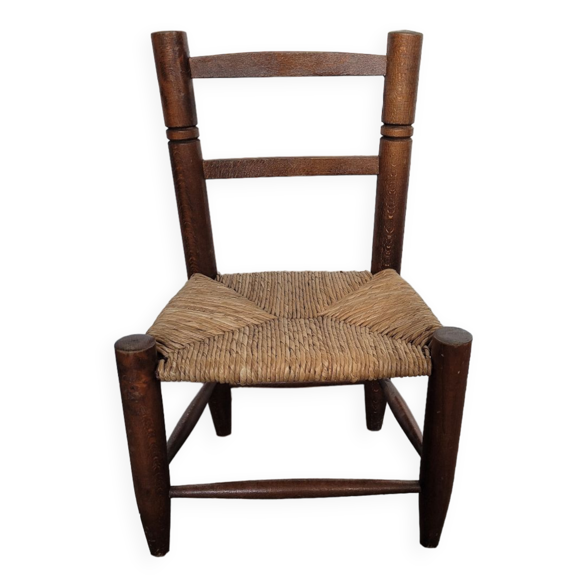 Chaise enfant ancienne en paille